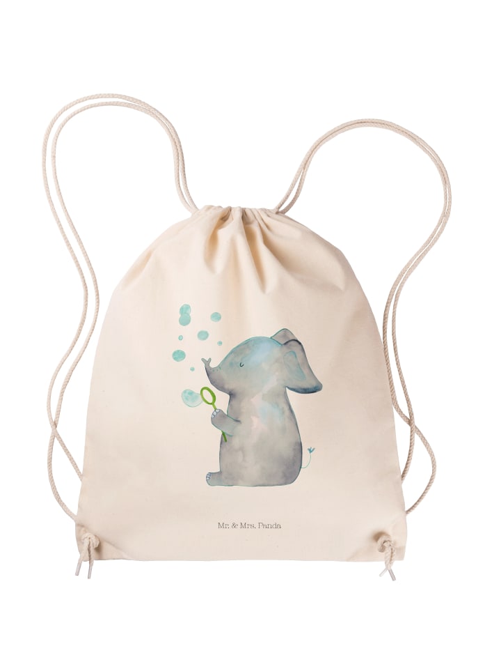Jutebeutel Elefant Seifenblasen ohne Spruch in Creme
