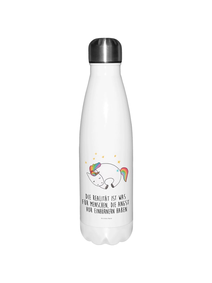 Wasserflasche Einhorn Nacht mit Spruch in Weiß