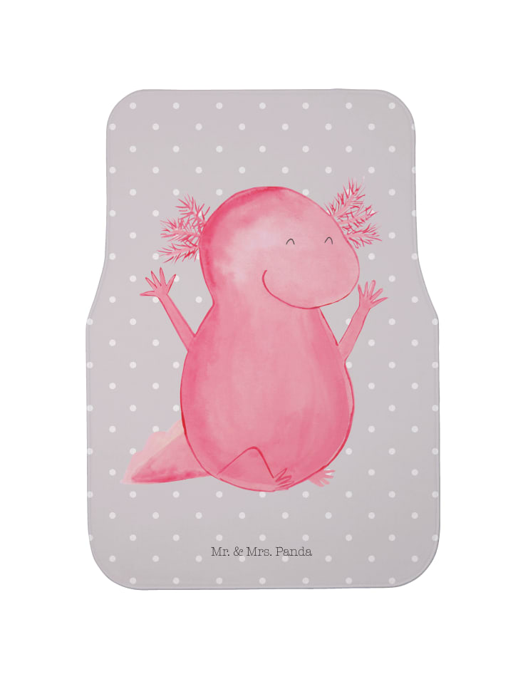 Autoteppich Axolotl Hurra ohne Spruch in Grau Pastell