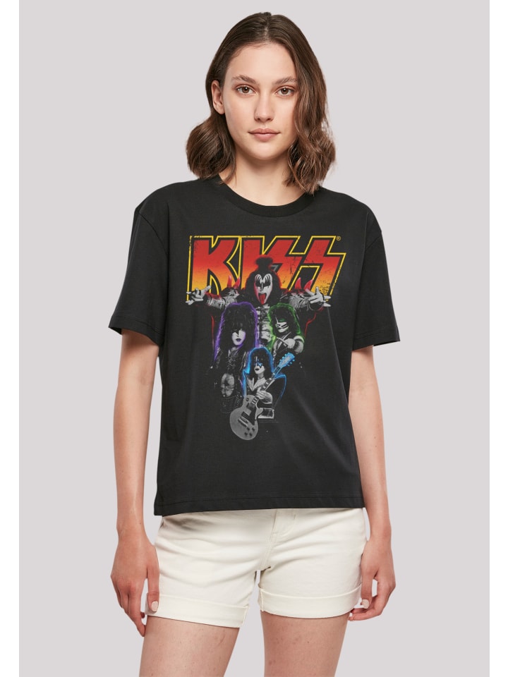 Tee schwarz F4NT4STIC in Everyday Rock kaufen Kiss günstig Neon | limango Band Ladies