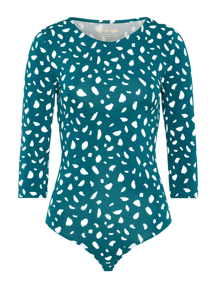 Body mit 3/4-Arm ALENA Body 3/4 Sleeve in Brush - Emerald/Off White
