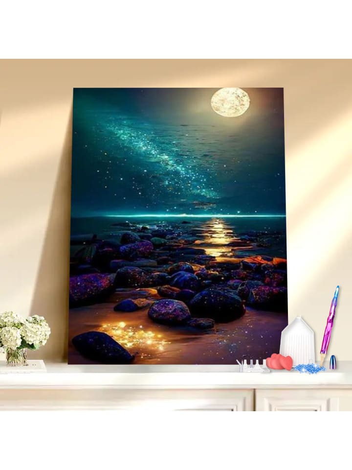 Diamond Painting-"Meer im Mondschein"
