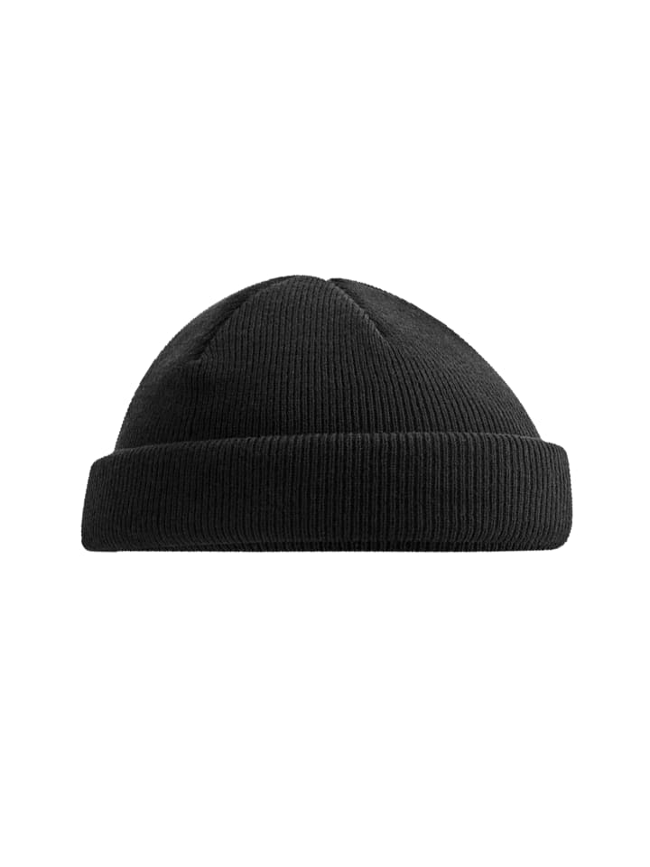 Fisherman Beanie aus Polyester Unisex Mütze in Schwarz