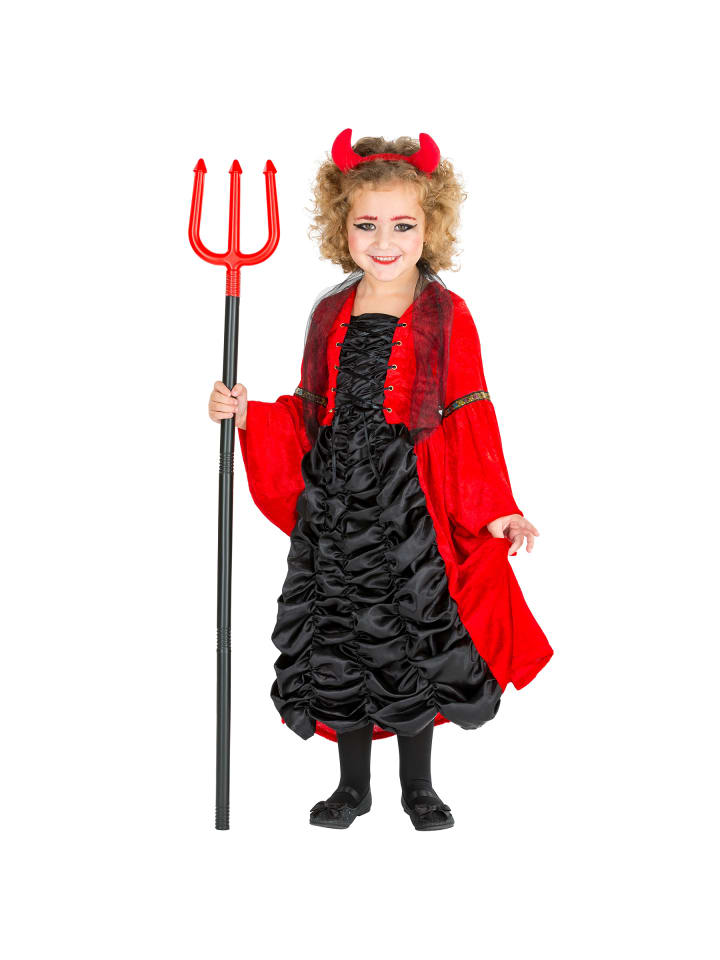 Luzifer/Teufelsgestalt, in rot, Gr. 104 (3-5 Jahre), Schmuckborten