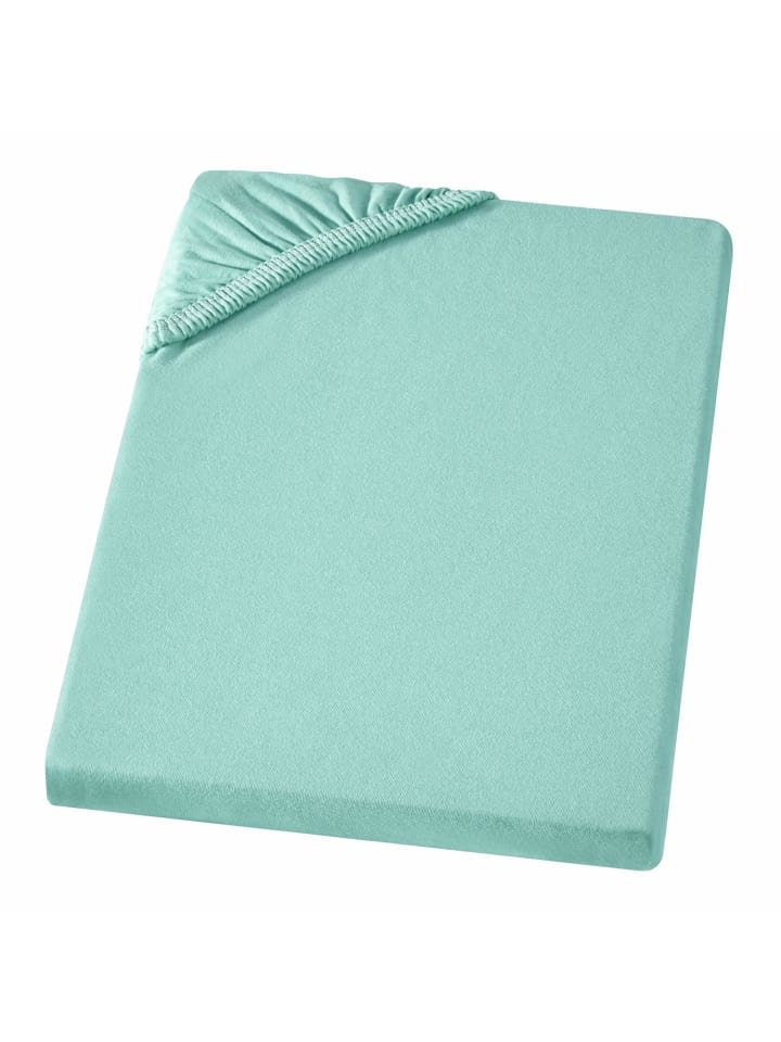 Edel-Jersey Spannbettlaken in Aqua
