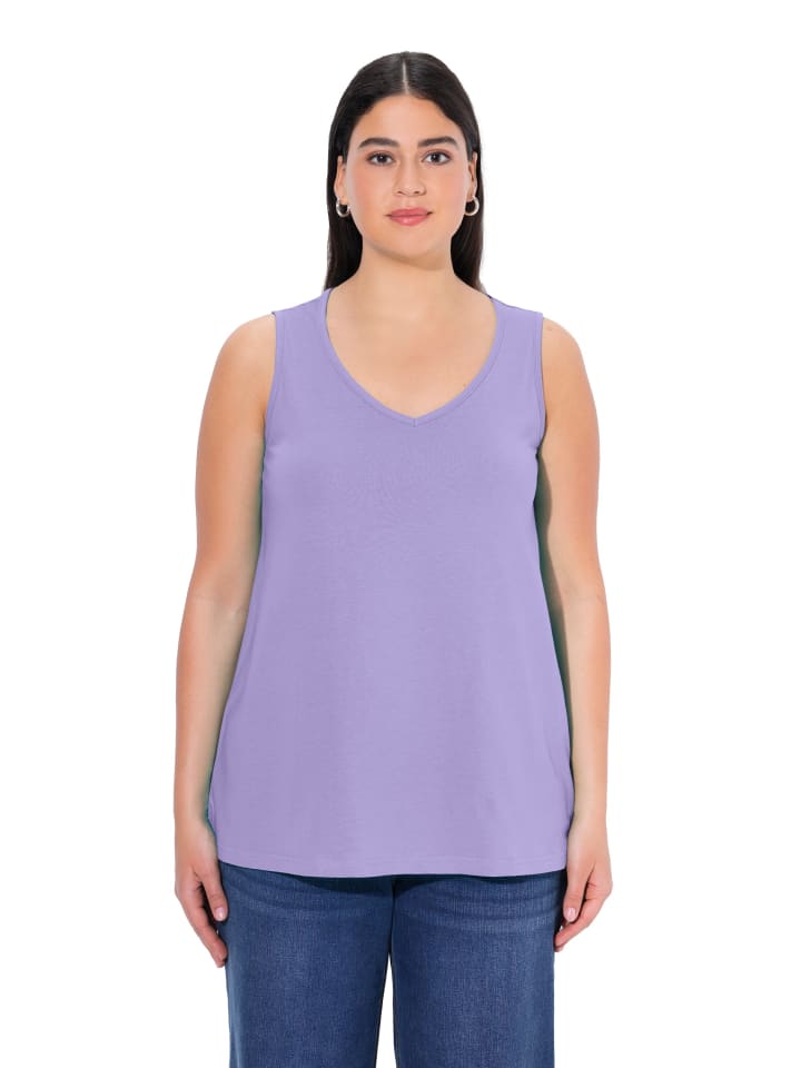 Strick-Top in blauer flieder