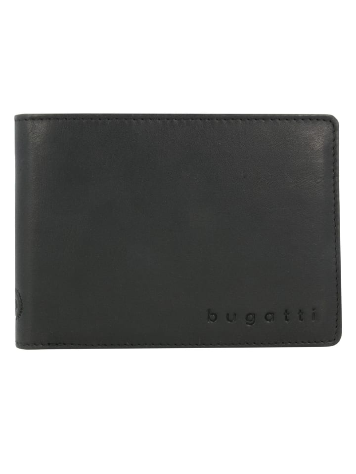Primo Geldbörse Leder 12 cm schwarz