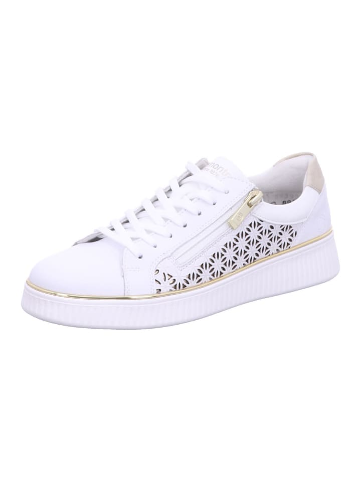 Schnürschuhe in weiss/lightgold/musc