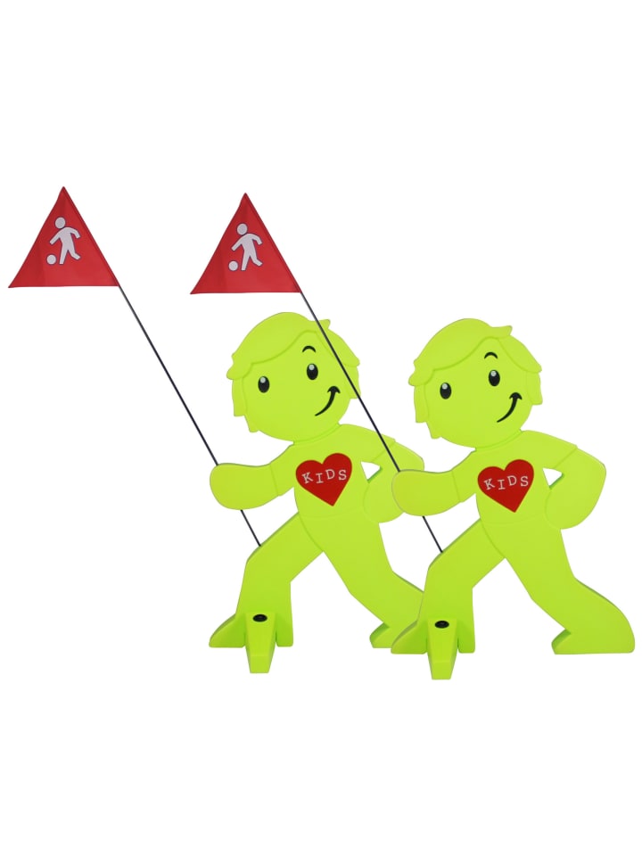 StreetBuddy Warnfigur für Kindersicherheit in Grün, 2-er Pack