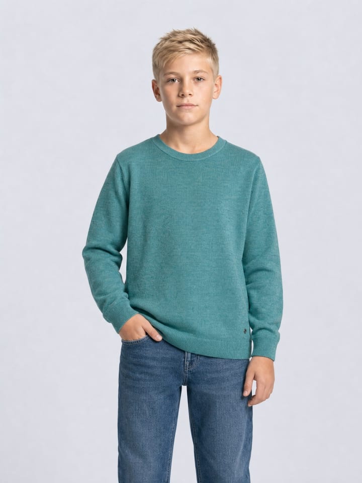 Feinstrick-Pullover mit Rundhals millshore in Grün