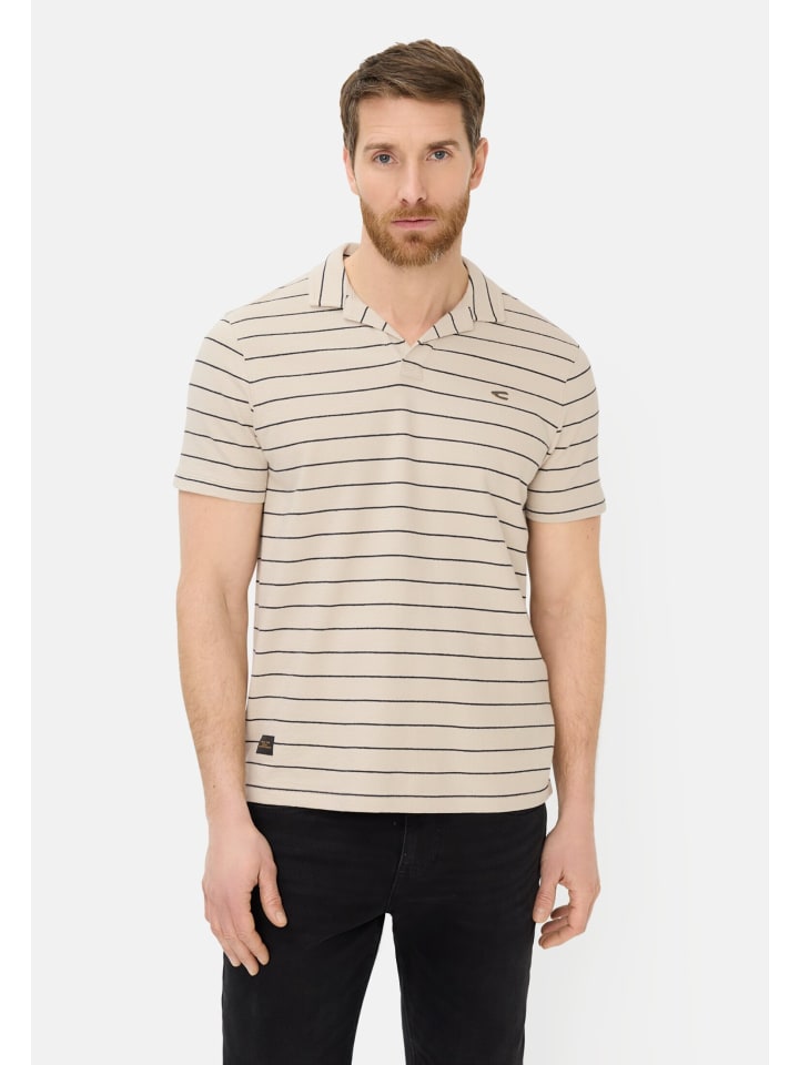 Poloshirt mit kontrastierenden Details in Beige