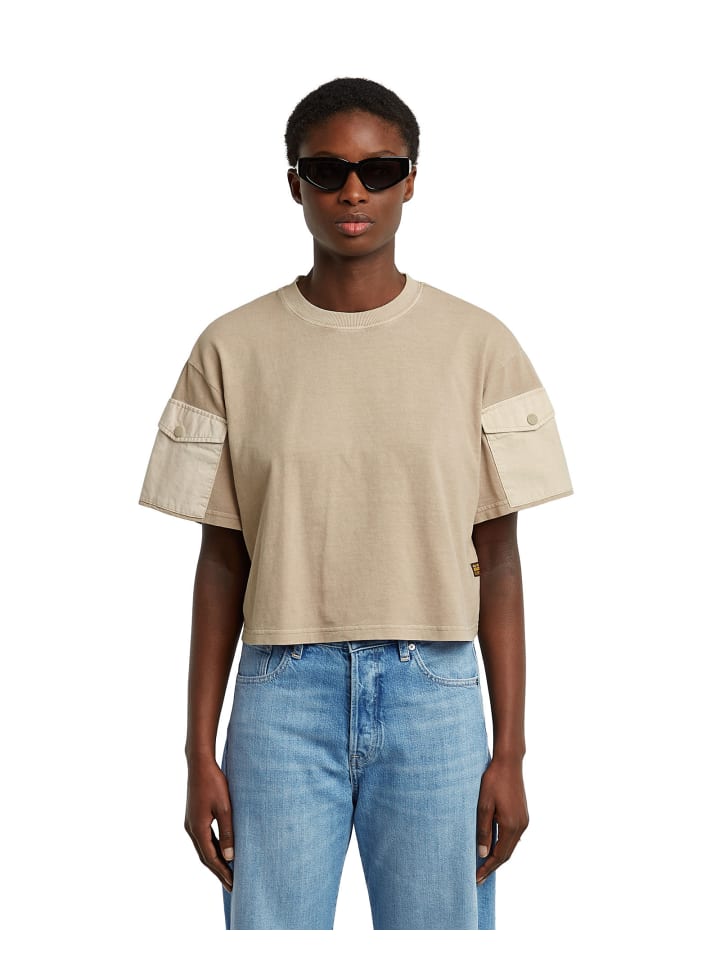 Washed Mix Boxy Cropped T-Shirt dk brick gd