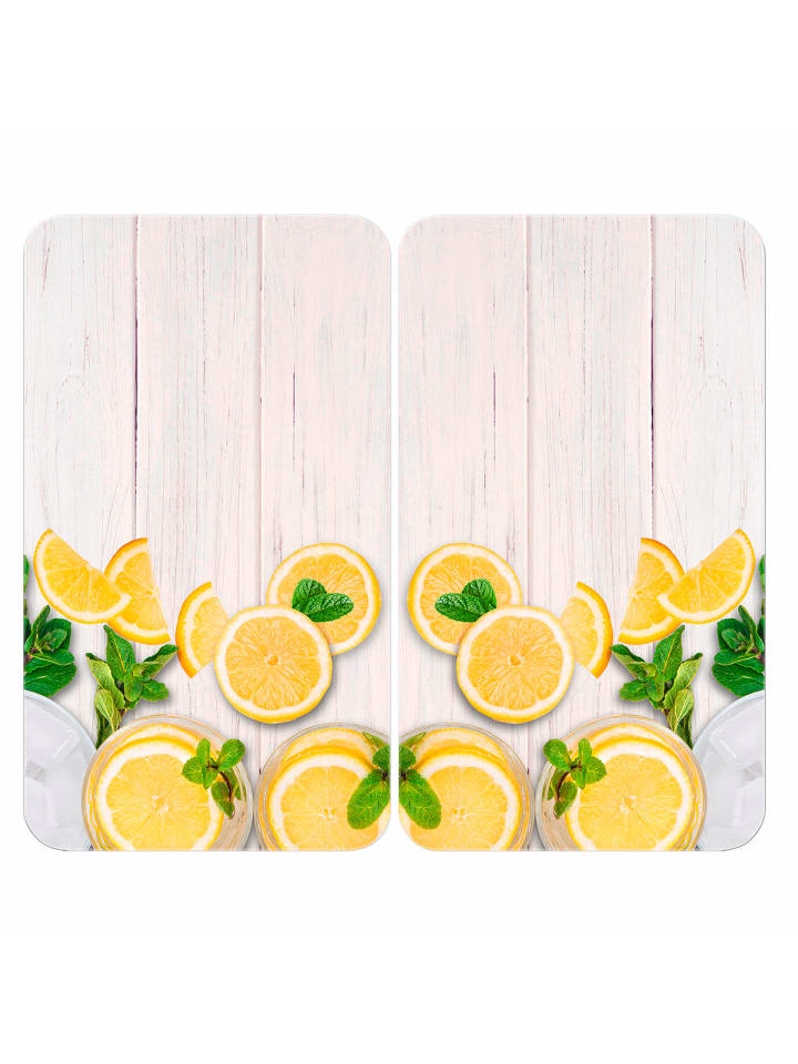 Herdabdeckplatte Universal Zitronen 2er Set, Herdabdeckplatte Universal Mod. Zitronen 2er Set, Herdabdeckplatte Universal Mod. Zitronen, 2er Set in Mehrfarbig
