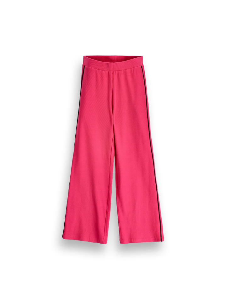 Gerippte Leggings mit langem Bein in rosa