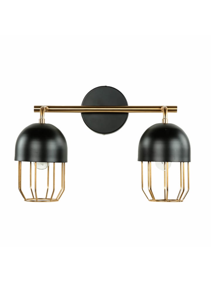 Wandlampe (B)39 x (H)25 cm in Schwarz Gold
