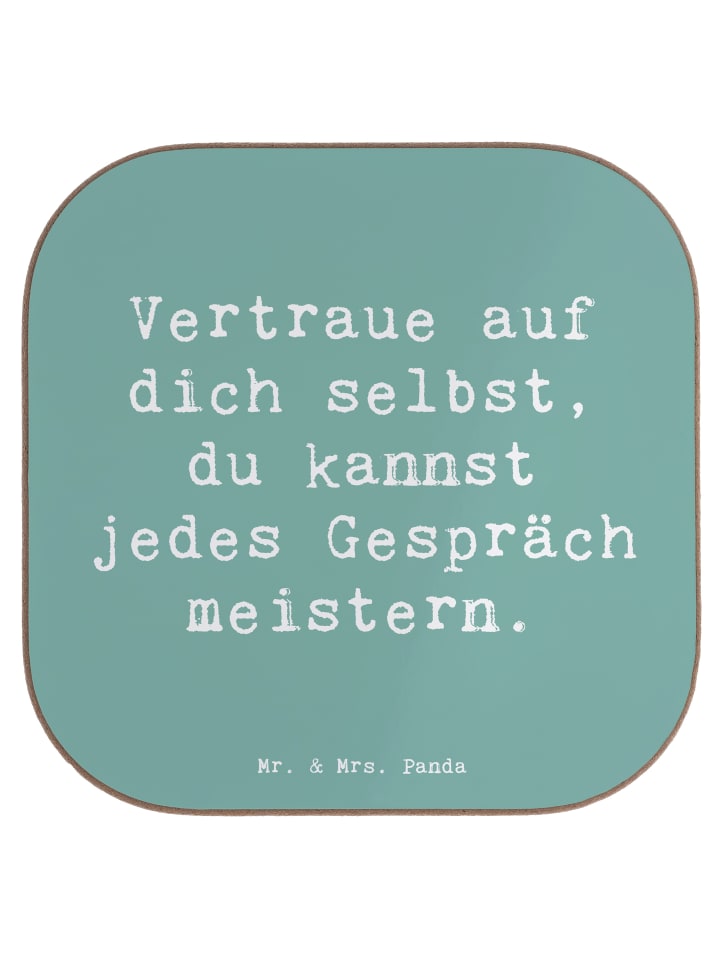 Glasuntersetzer Spruch Ein schwieriges Gespräch... in Meeresbrise