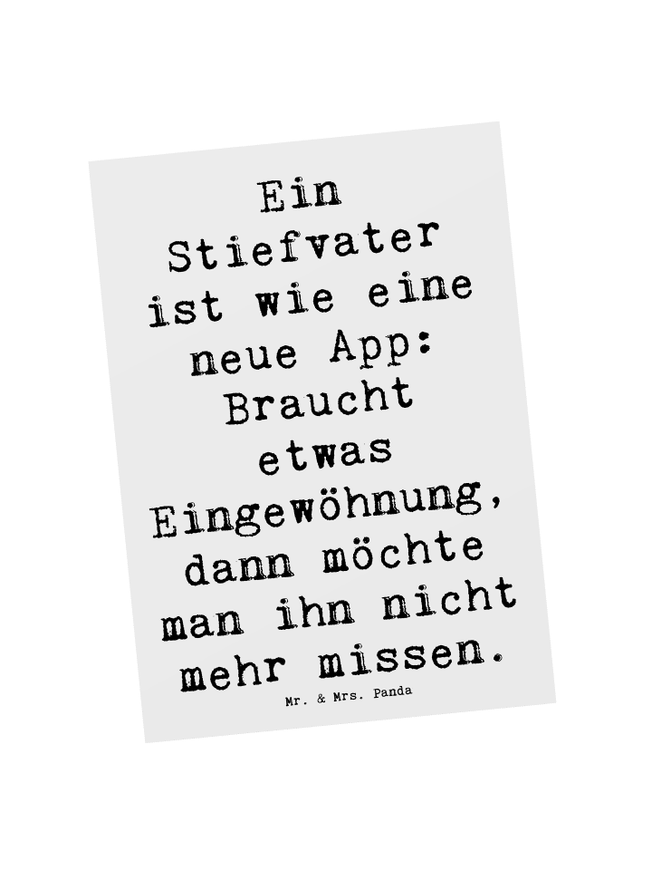 Postkarte Stiefvater Liebe mit Spruch in Weiß