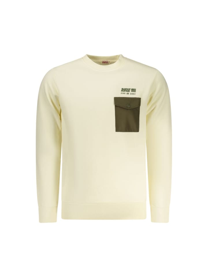 Weiß Baumwolle Herren Sweatshirt