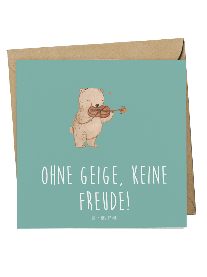 Deluxe Karte Geige Freude mit Spruch in Meeresbrise