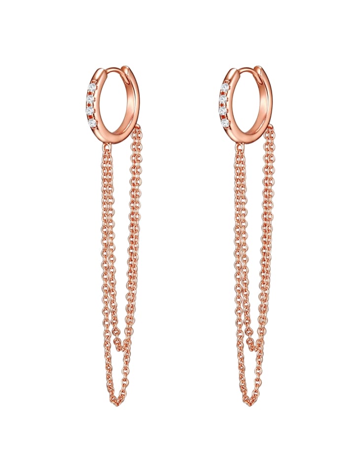Creolen aus Sterling Silber mit Zirkonia in roségold