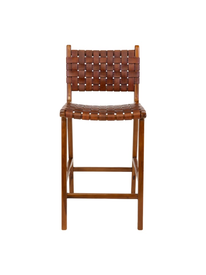 Perugia Barhocker Leder Braun 46 x 46 cm