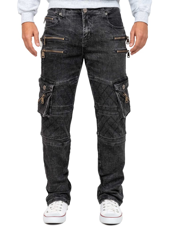 Herren Regular Fit Jeans Stonewashed in Black