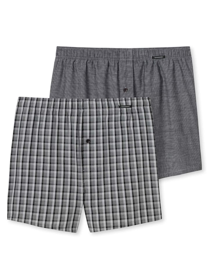 Web-Boxershorts 2er Pack in Grau