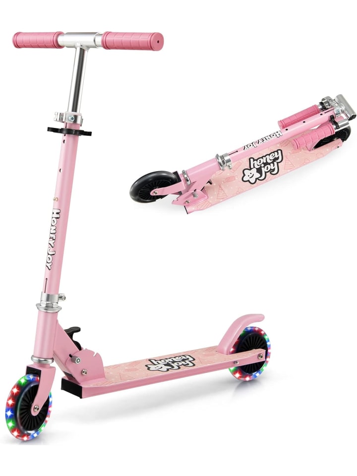 Scooter mit LED-Räder ab 3 Jahren in Rosa