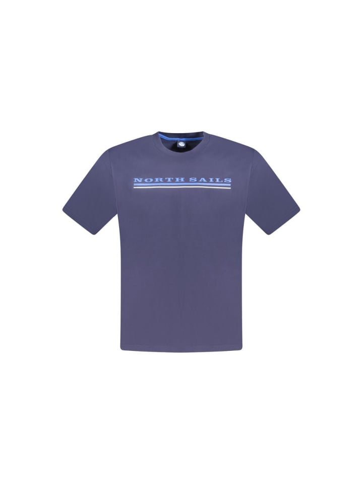 Blau Baumwolle Herren T-Shirt