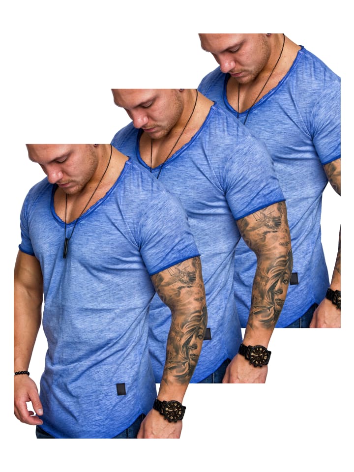 Herren 3er-Pack T-Shirts 3. NYC in (3x Blau)