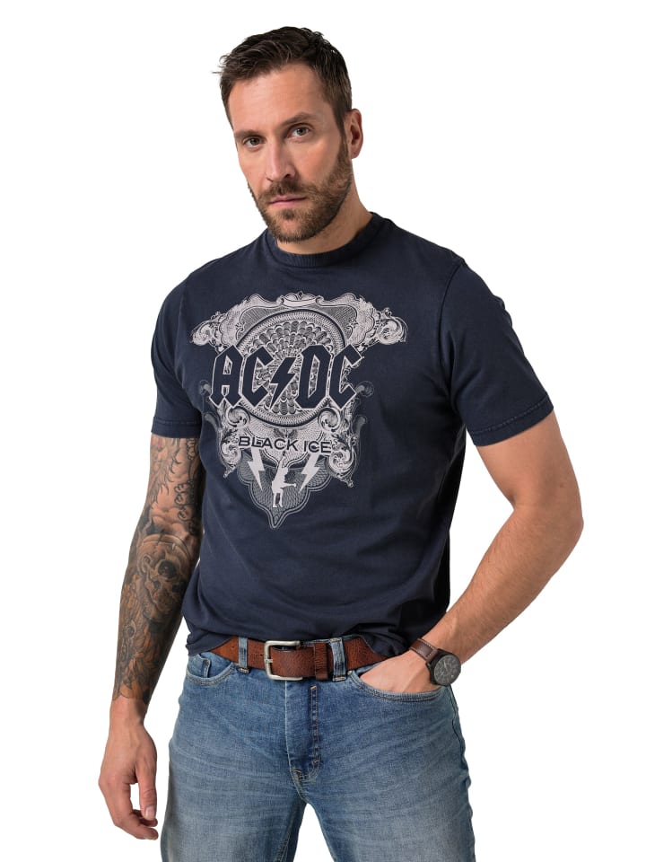 Kurzarm T-Shirt in navy blau