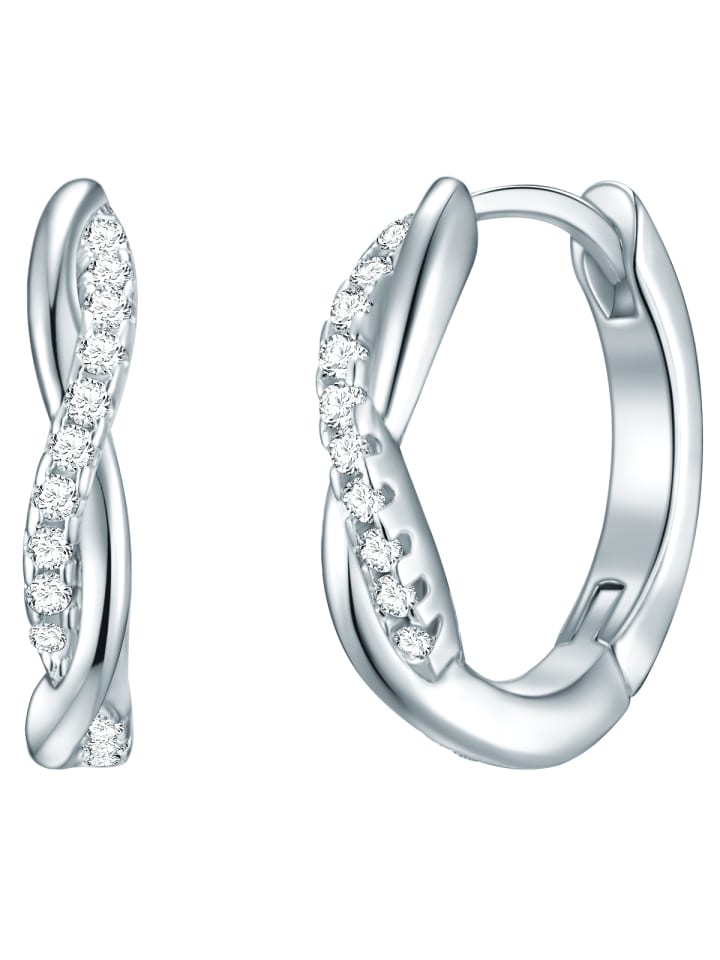Creolen aus Sterling Silber mit Zirkonia in silber