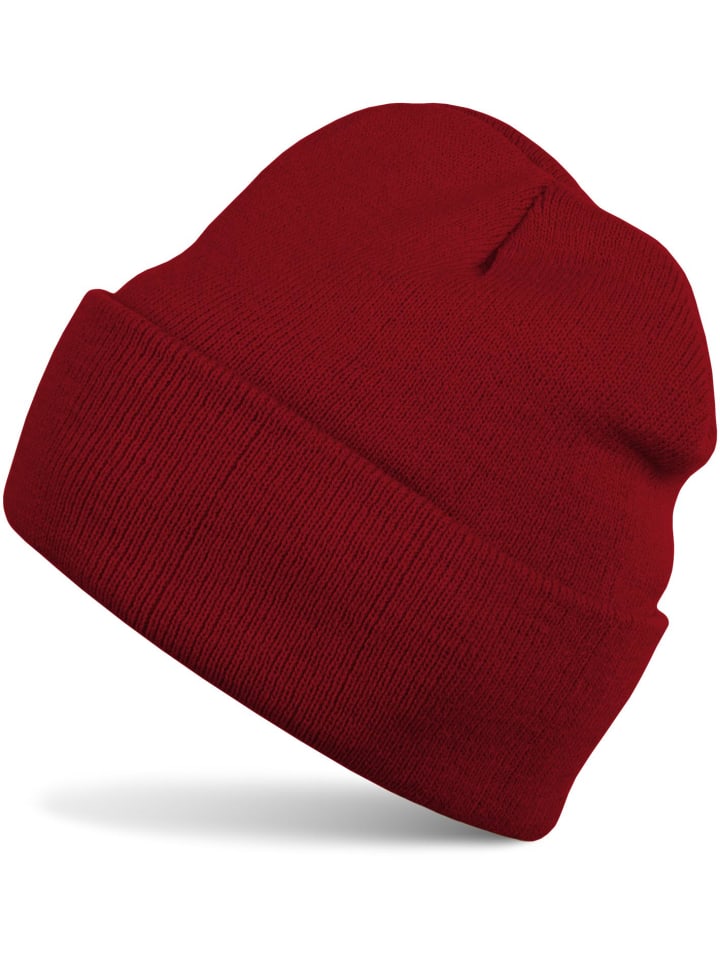 Strickmütze in Bordeaux-Rot