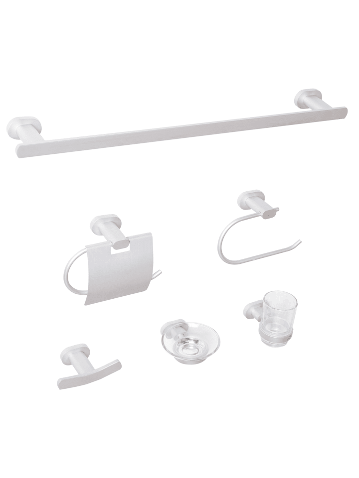 8-tlg Badaccessoires Set TOCOPILLA in Silber