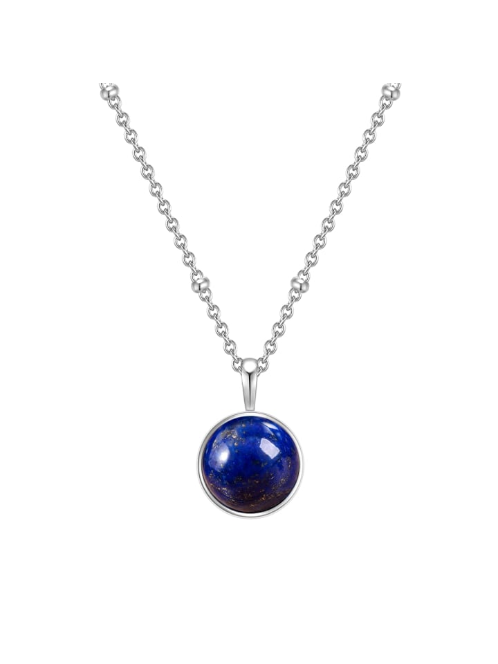 Halskette aus Sterling Silber mit Lapislazuli (synth.) in silber