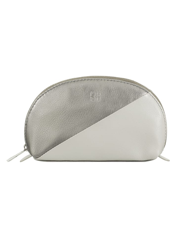 Segovia Kosmetiktasche Leder 16 cm silber
