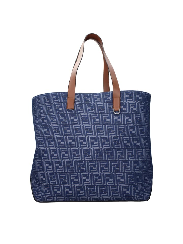Blau Stoff Schulter Tasche