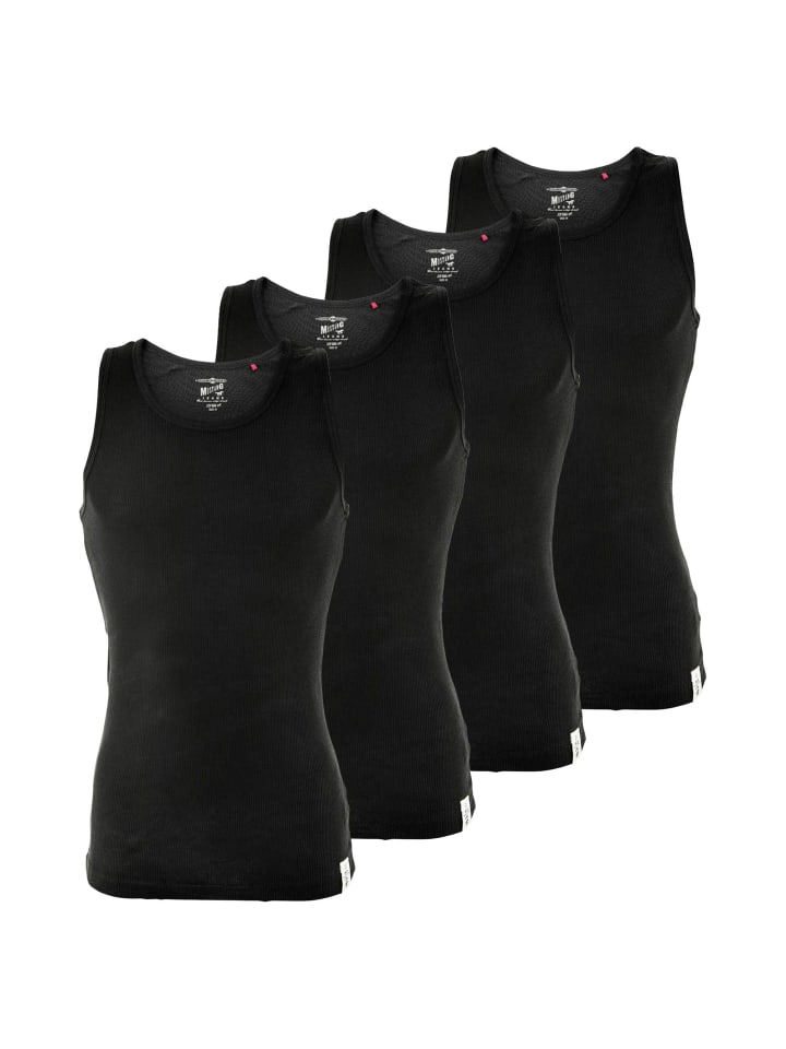 Unterhemd 4er Pack in Schwarz