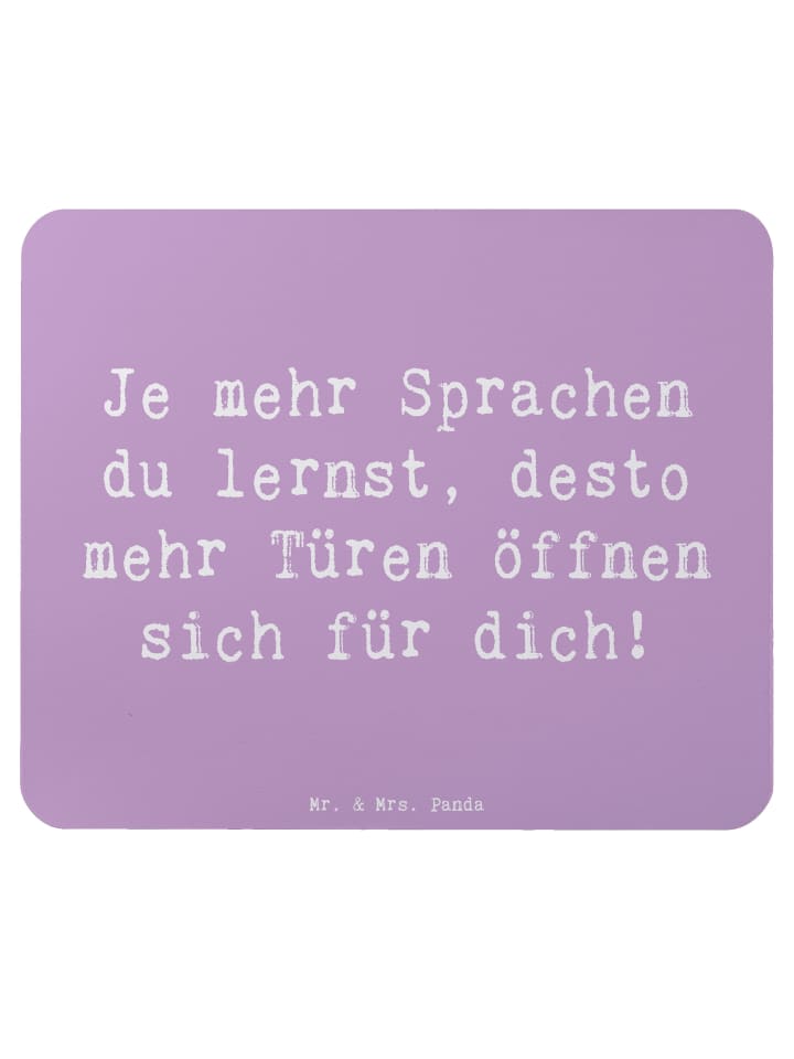Mousepad Spruch Sprachen lernen und anwenden mi... in Lavendeltraum