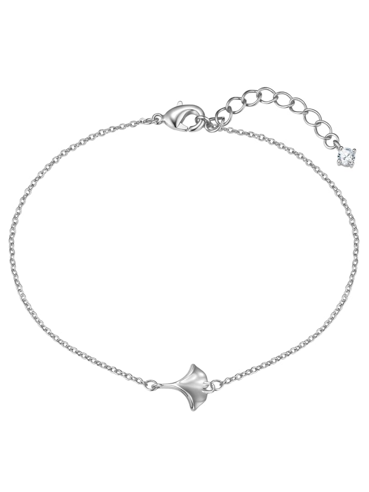 Armband Ginkgoblatt aus Messing mit Zirkonia in silber