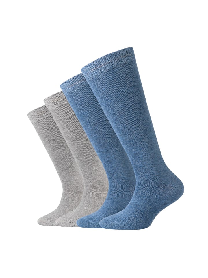 Kniestrümpfe 4er Pack denim melange