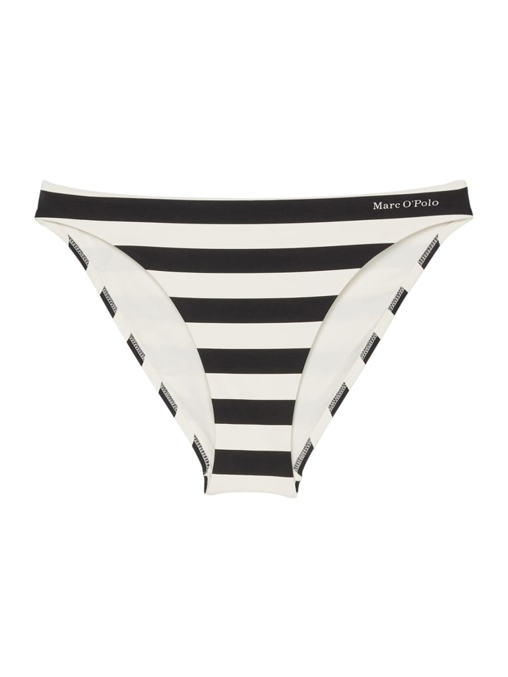 Bikini-Hose Ystad (Fine MOP Stripe) in Schwarz/Weiss