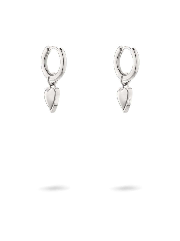 Creolen Mini Metal Heart in silber