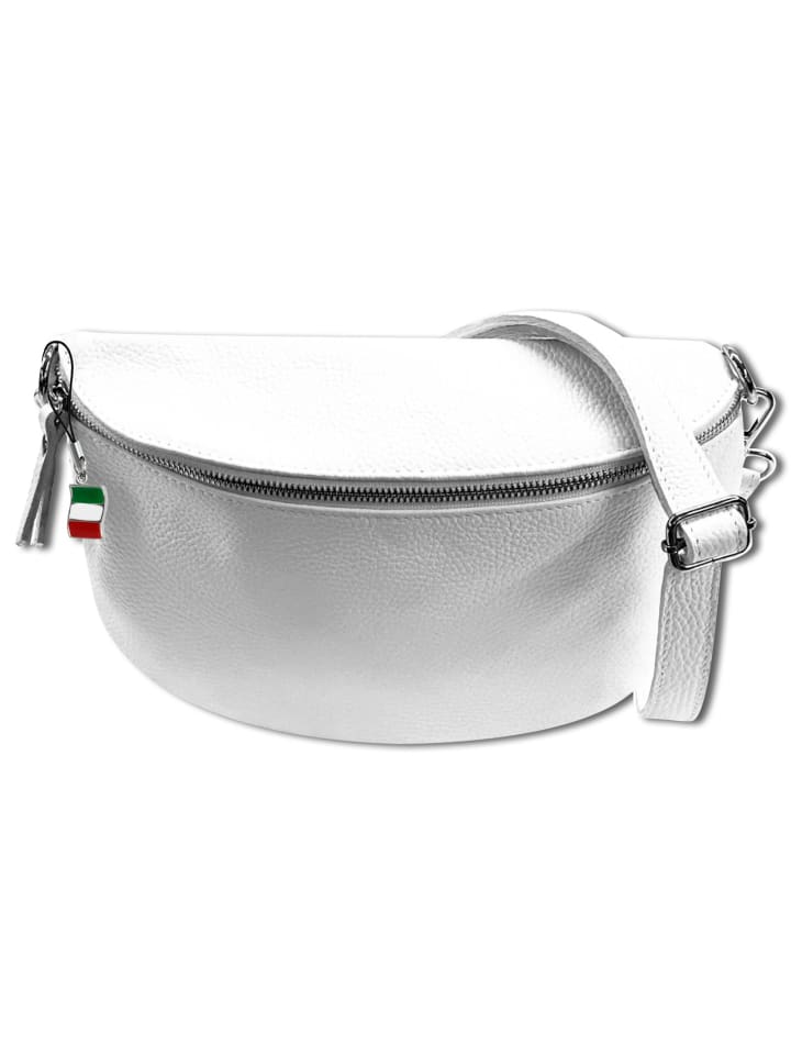 Gürteltasche Leder weiß ca. 29cm