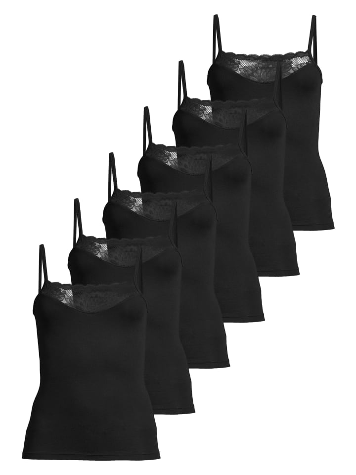 Spaghetti Top Modal in Schwarz