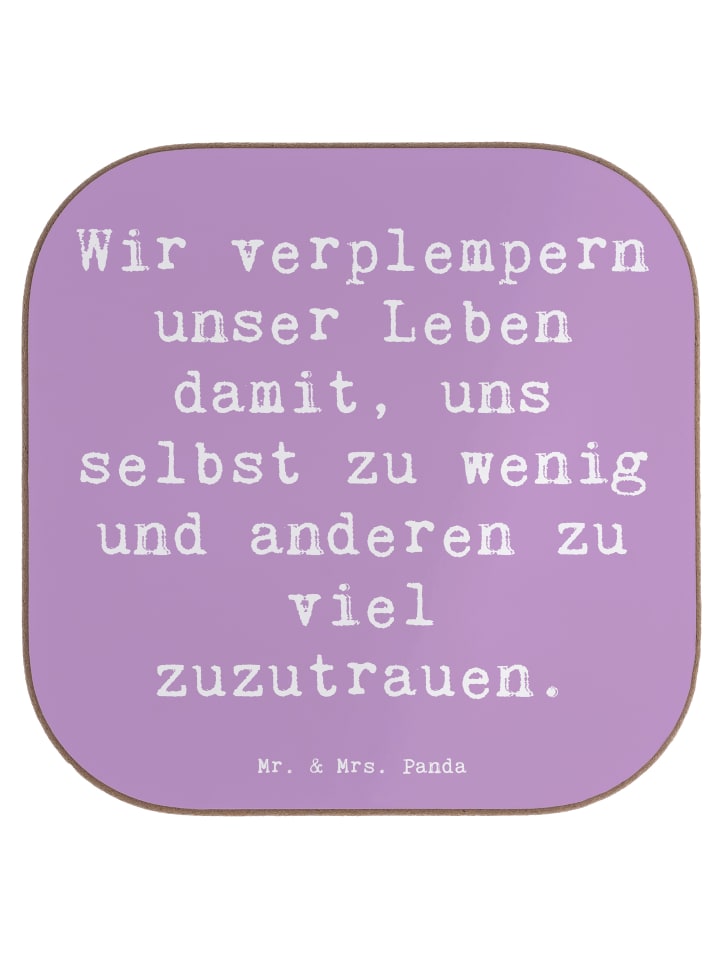 Untersetzer Tasse Spruch Leichtigkeit und Vertr... in Lavendeltraum