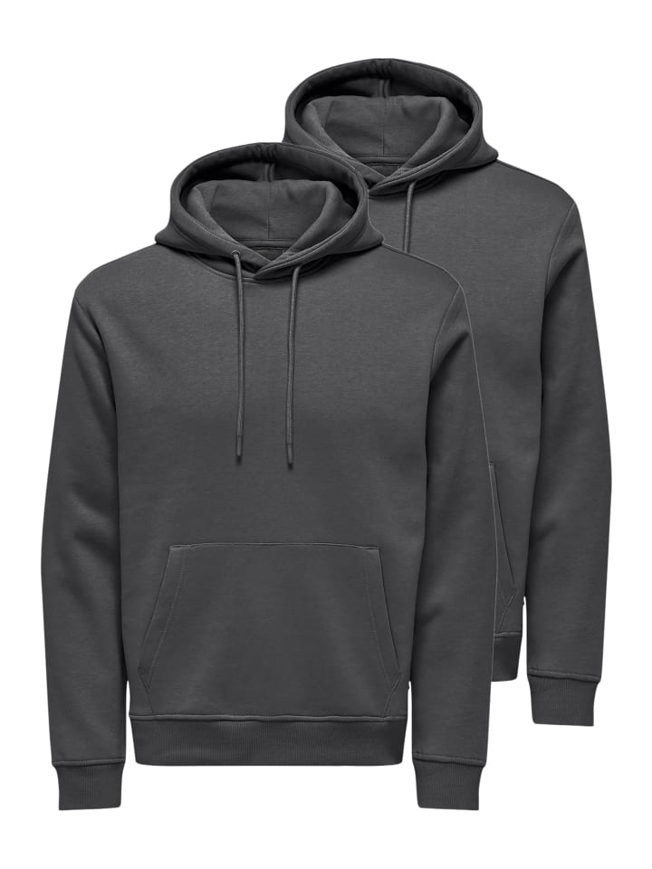 Sweatshirt / Hoodie Connor in Grey Pinstripe