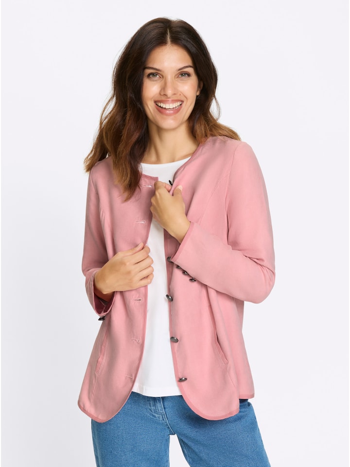 Velours-Blazer in hortensie