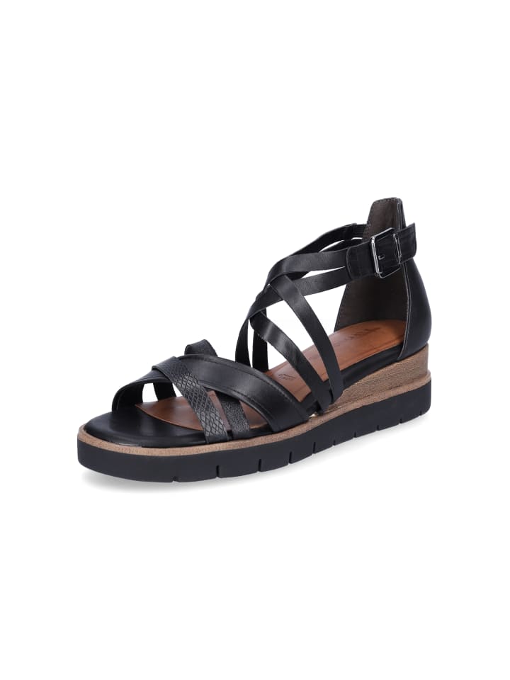 Keilsandalette in Schwarz
