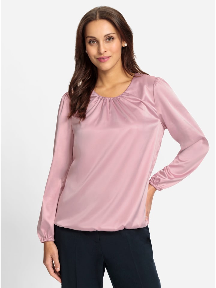Satin-Bluse in hortensie